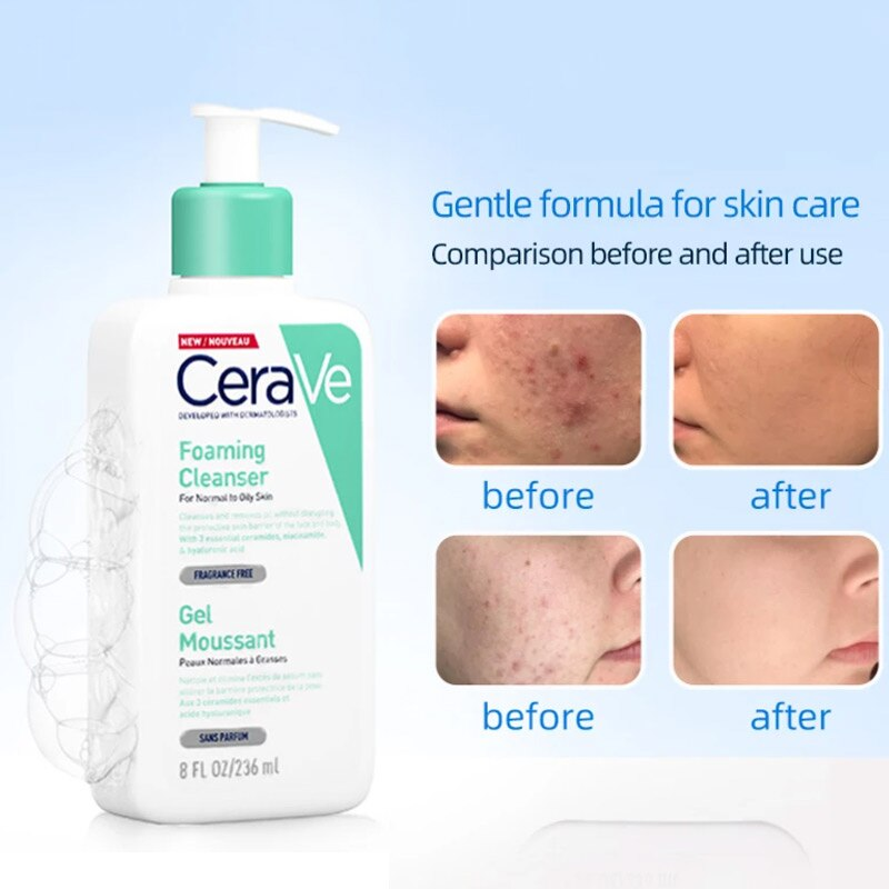 CeraVe Facial Cleanser SA Smoothing Moisturising Lotion Hydrating Foaming Cleanserl 2% Salicylic Acid|Moisturising 236ml