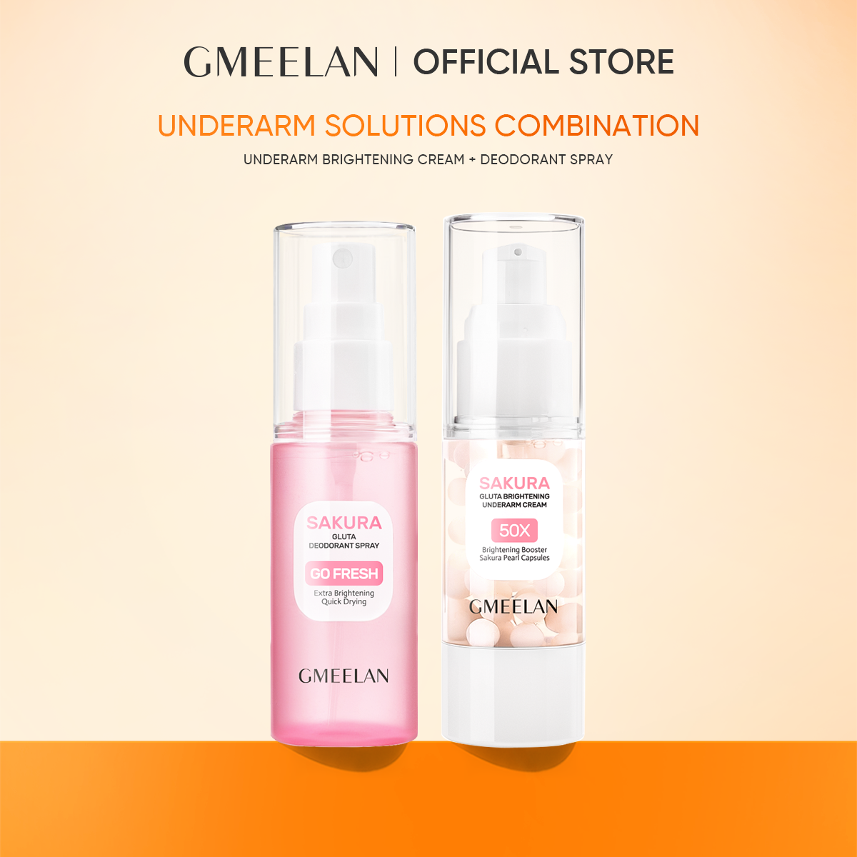 GMEELAN Sakura Underarm Whitening Cream Glutathione 30g 5X Ceramide Body Lotion Pearl Moisturizer