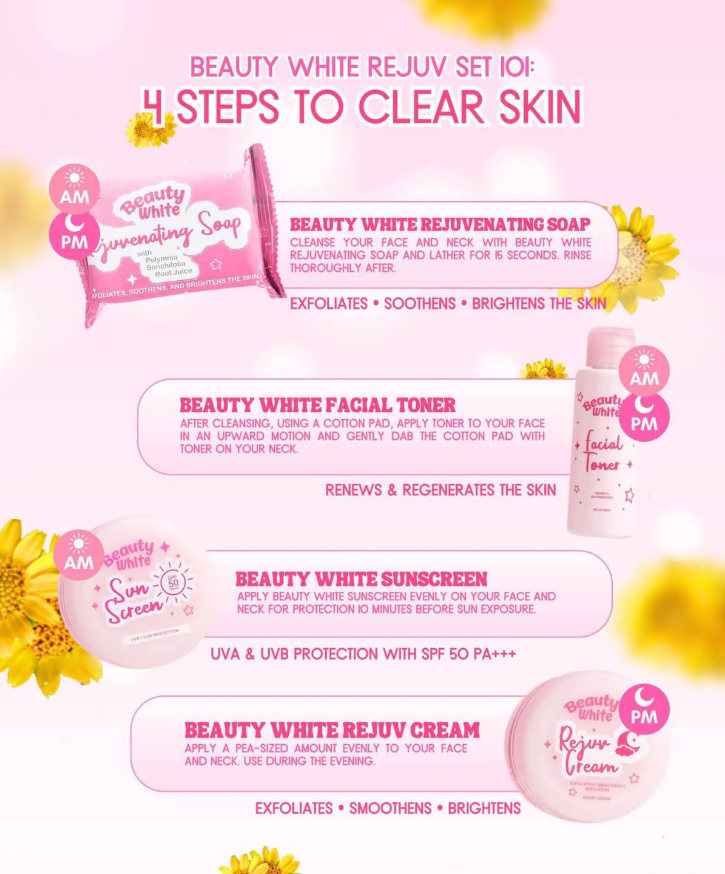 YOU GLOW BABE BEAUTY White Rejuvinating Skin Care Set - Brightening & Firming Skin Care for All Skin Types
