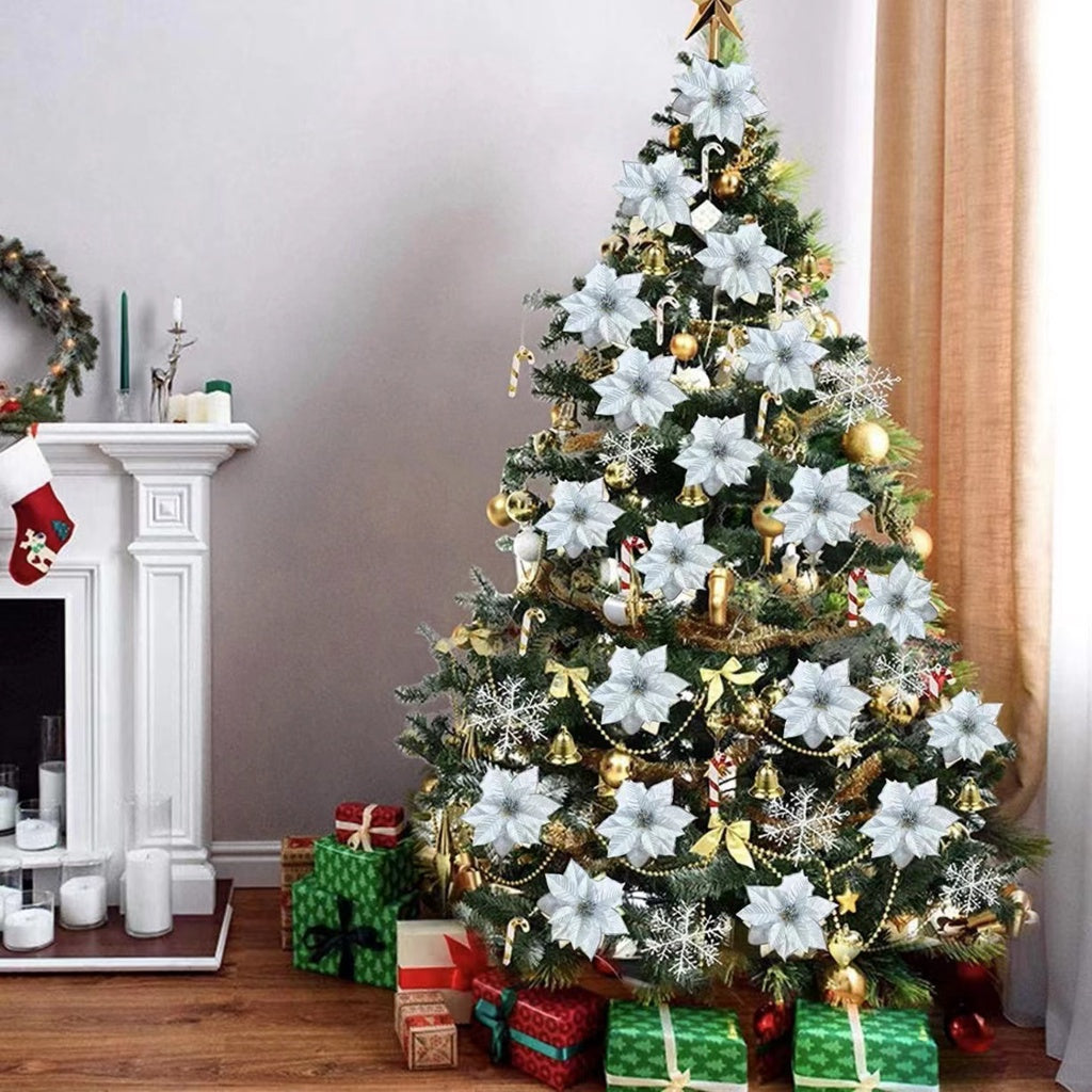 Christmas Flower Various design Christmas flowers Artificial Flowers christmas tree decoration Party,DIY  JVL