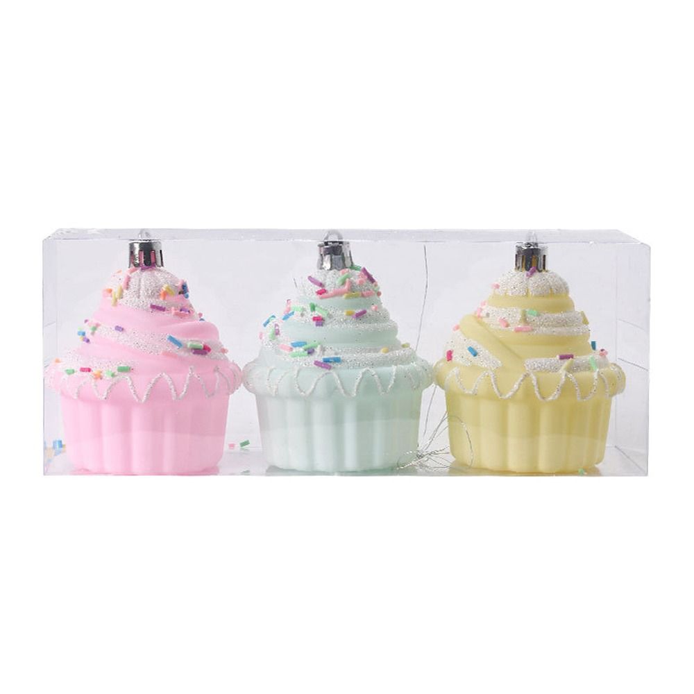 FLARO Cartoon Christmas Candy Balls Set Macaroon Ice Cream Donut Cake Lollipop Balls Pendant Party Supplies Elegant Christmas Tree Ornaments Merry Christmas Decor