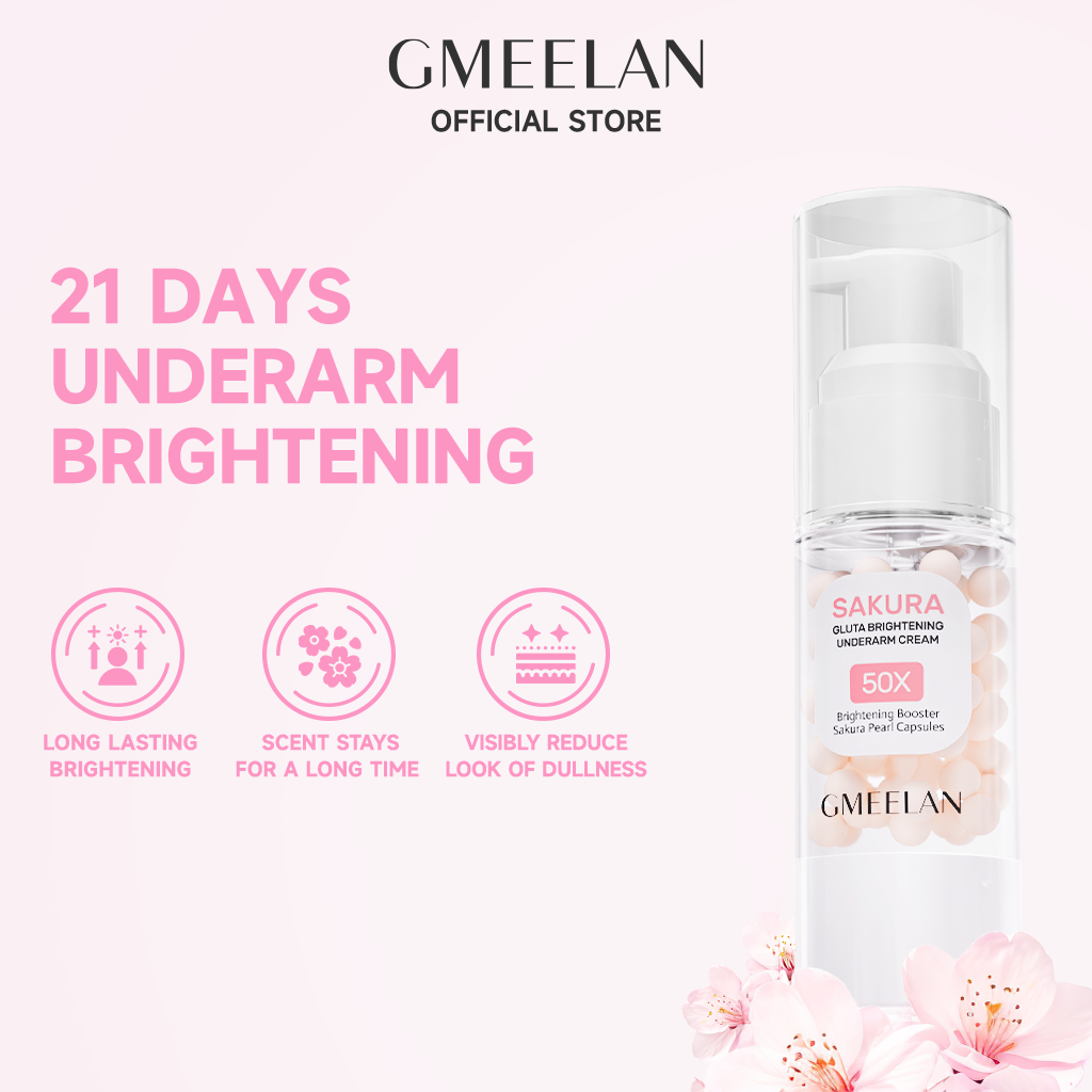 GMEELAN Sakura Underarm Whitening Cream Glutathione 30g 5X Ceramide Body Lotion Pearl Moisturizer