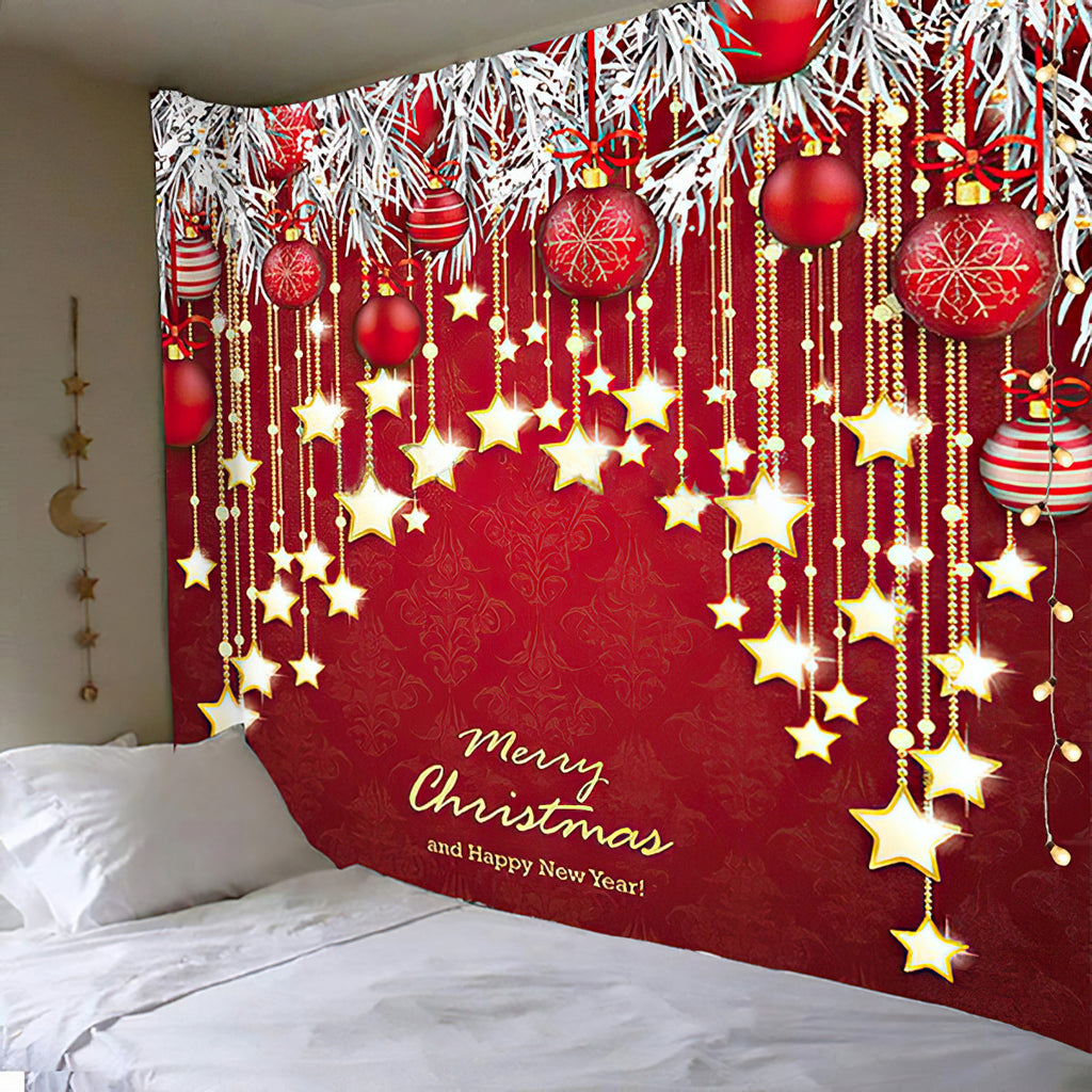 O-KAY Christmas Wall Tapestry Festival Hanging Cloth Background Cloth Wall Decoration Living Room Bedroom Fabric Art Wall Tapestry Tapestry Ornaments & Models
