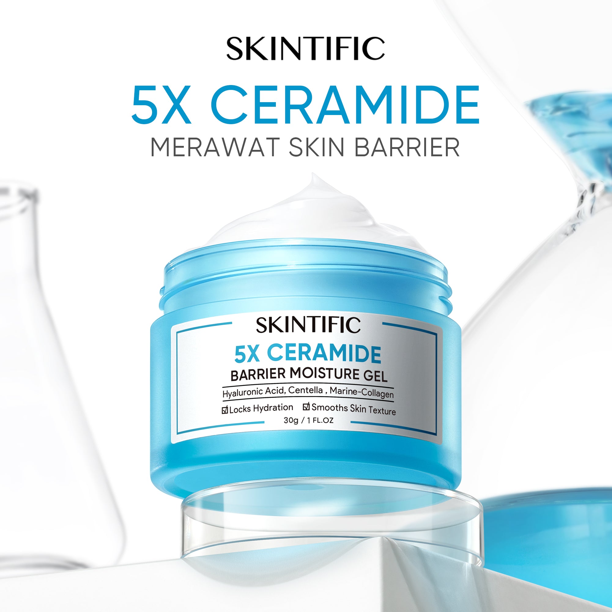 【TOP&HOT】SKINTIFIC OFFICIAL 5X Ceramide Skin Barrier Repair Moisture Gel Moisturizer Cream Face Moisturiser Day Cream