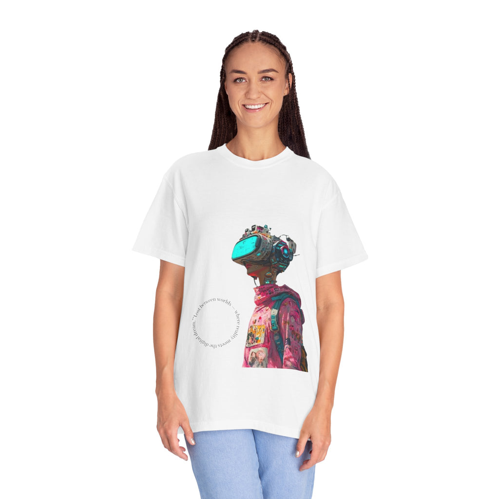 Lost in the City Unisex Garment-Dyed T-Shirt, Unique Graphic Tee, Cool Streetwear, Gift for Tech Lovers, Casual Everyday Wear