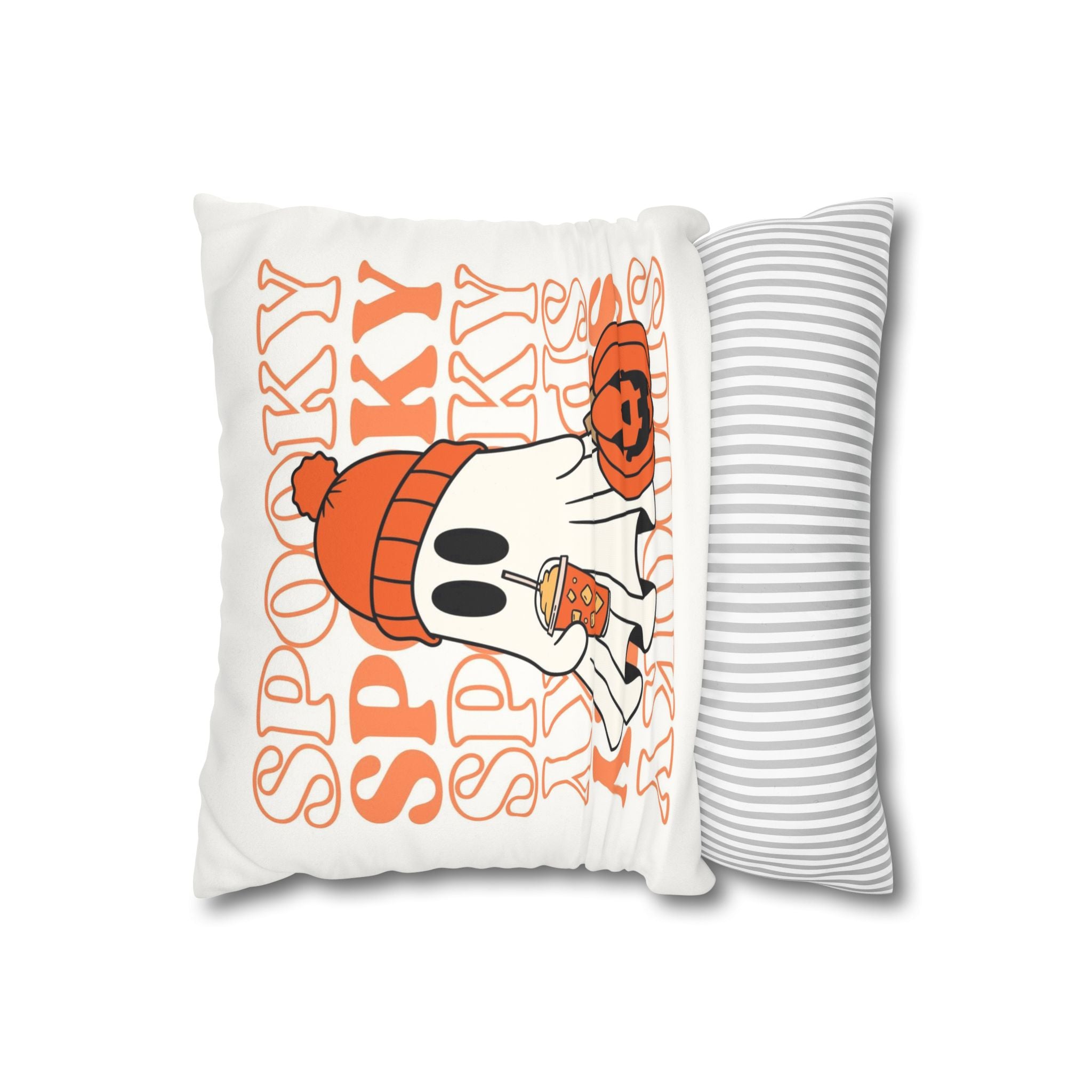 Spooky Ghost Faux Suede Pillowcase, Halloween Decoration, Cozy Home Decor, Cute Accent Pillow, Seasonal Gift Idea