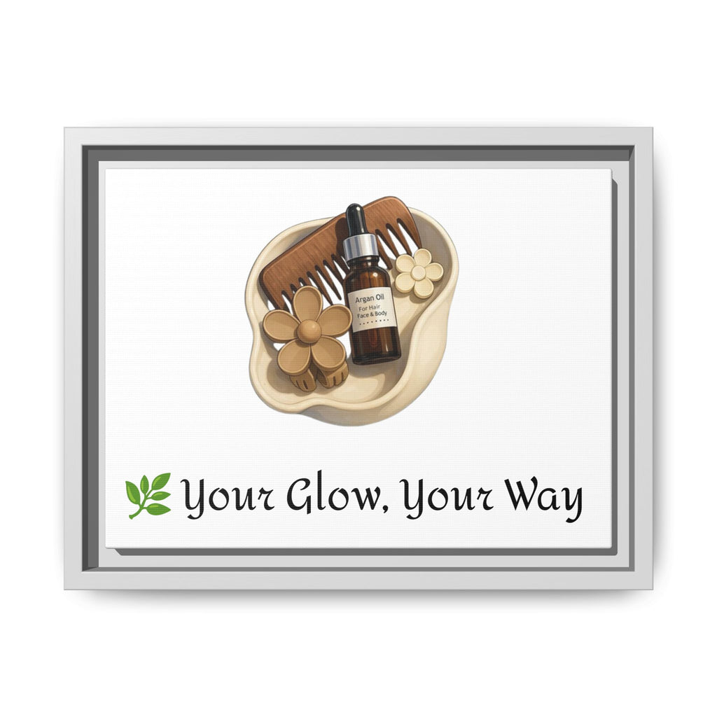 Framed Canvas Art Print: Your Glow, Your Way - Home Decor, Wellness Gift, Self-Care Art, Inspirational Wall Art, Motivational Decor