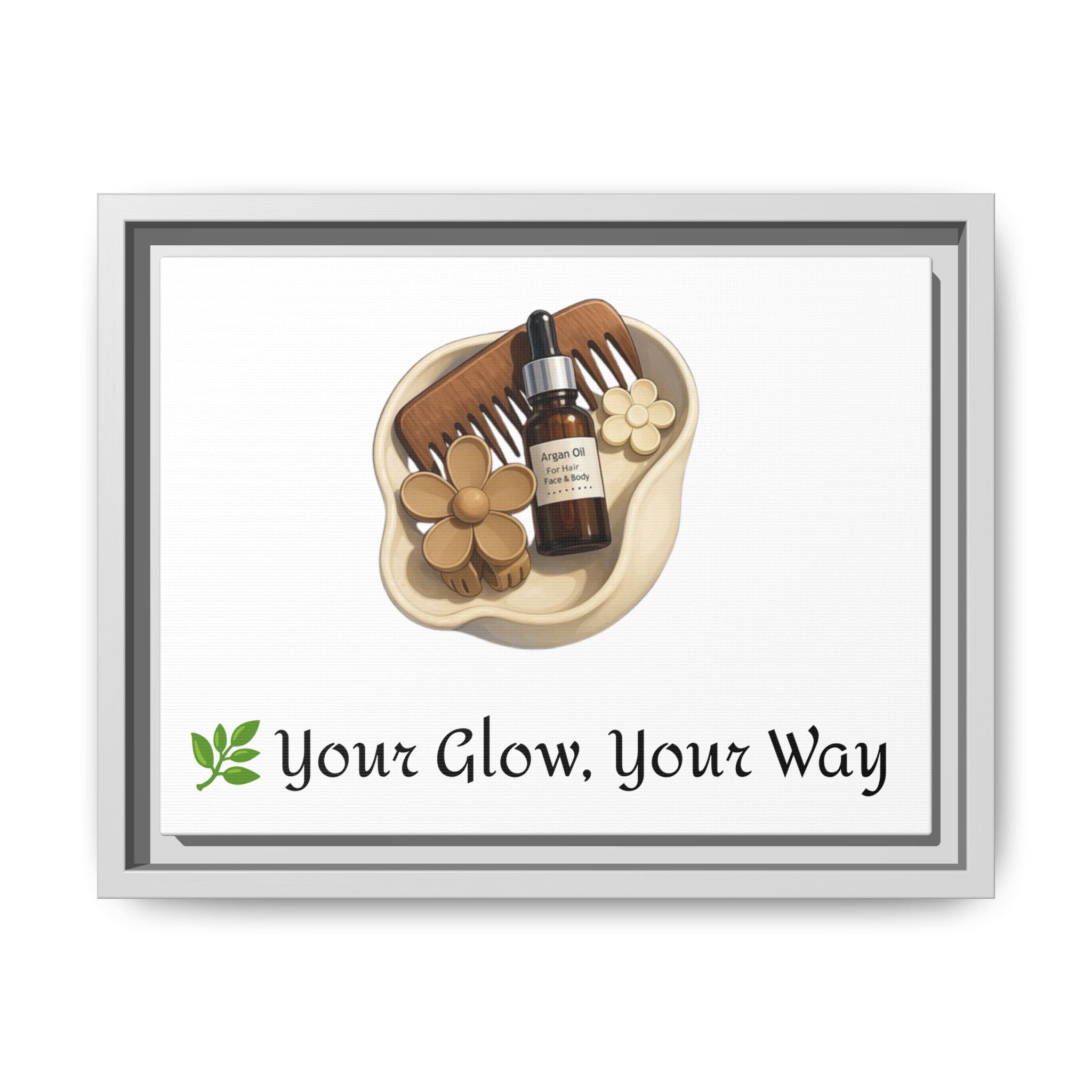 Framed Canvas Art Print: Your Glow, Your Way - Home Decor, Wellness Gift, Self-Care Art, Inspirational Wall Art, Motivational Decor