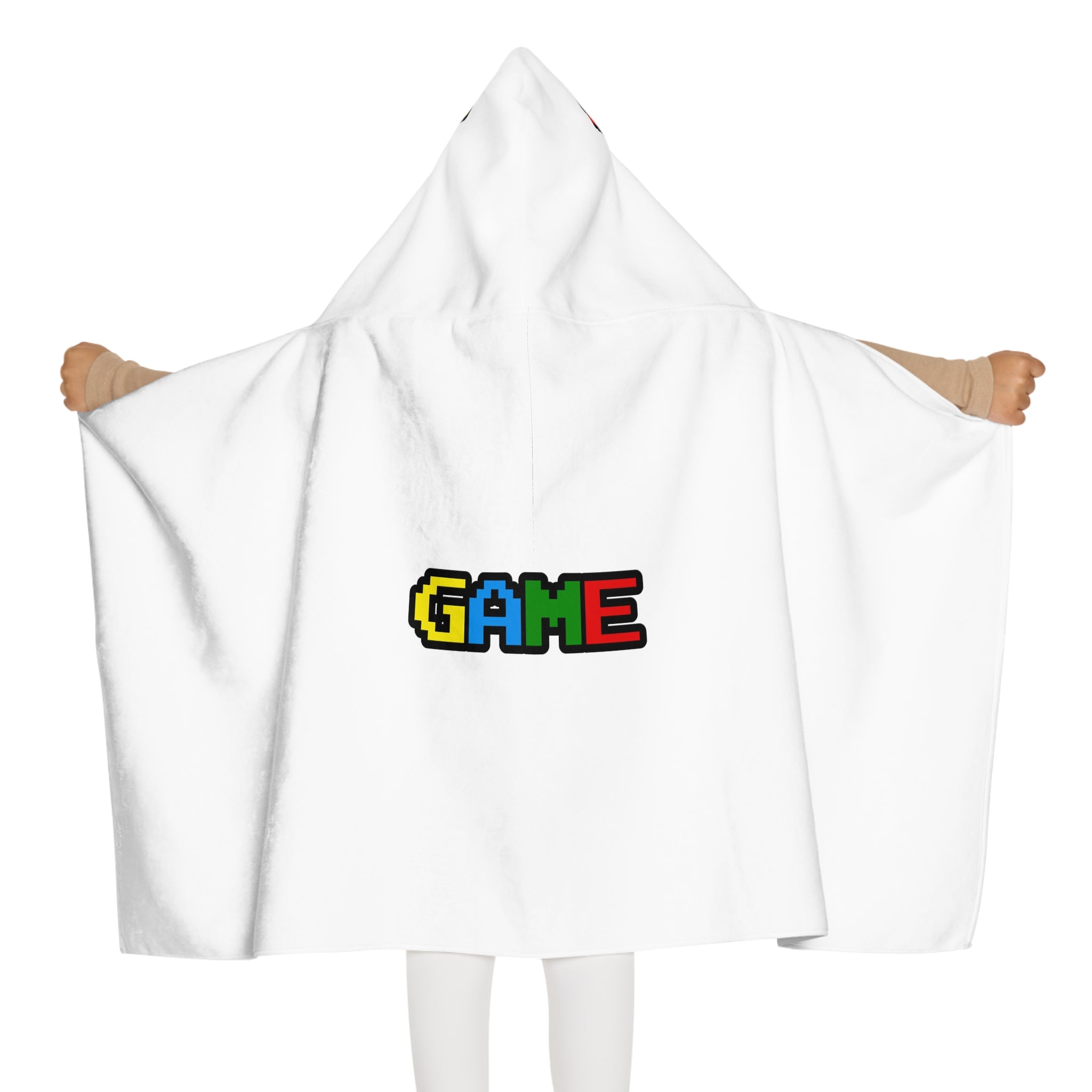 Colorful Youth Hooded Towel for Gamers, Fun Bath Cover-Up, Kids' Beach Towel, Perfect Gift for Birthdays, Pool Parties, Game Night