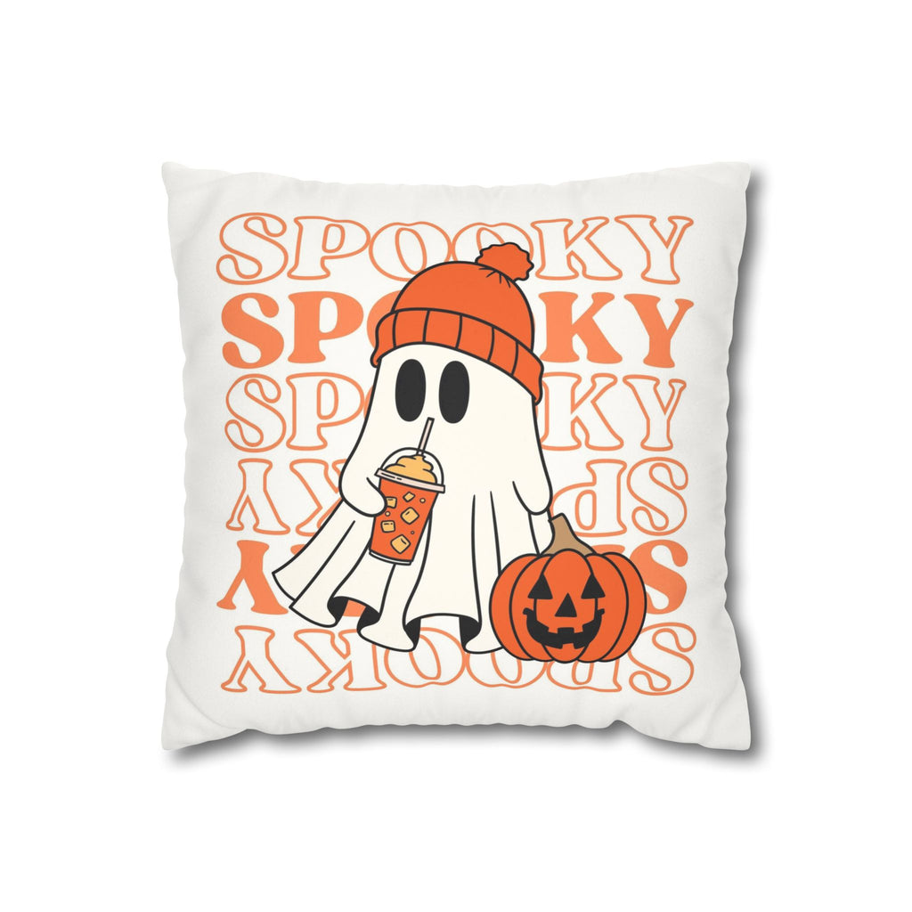 Spooky Ghost Faux Suede Pillowcase, Halloween Decoration, Cozy Home Decor, Cute Accent Pillow, Seasonal Gift Idea