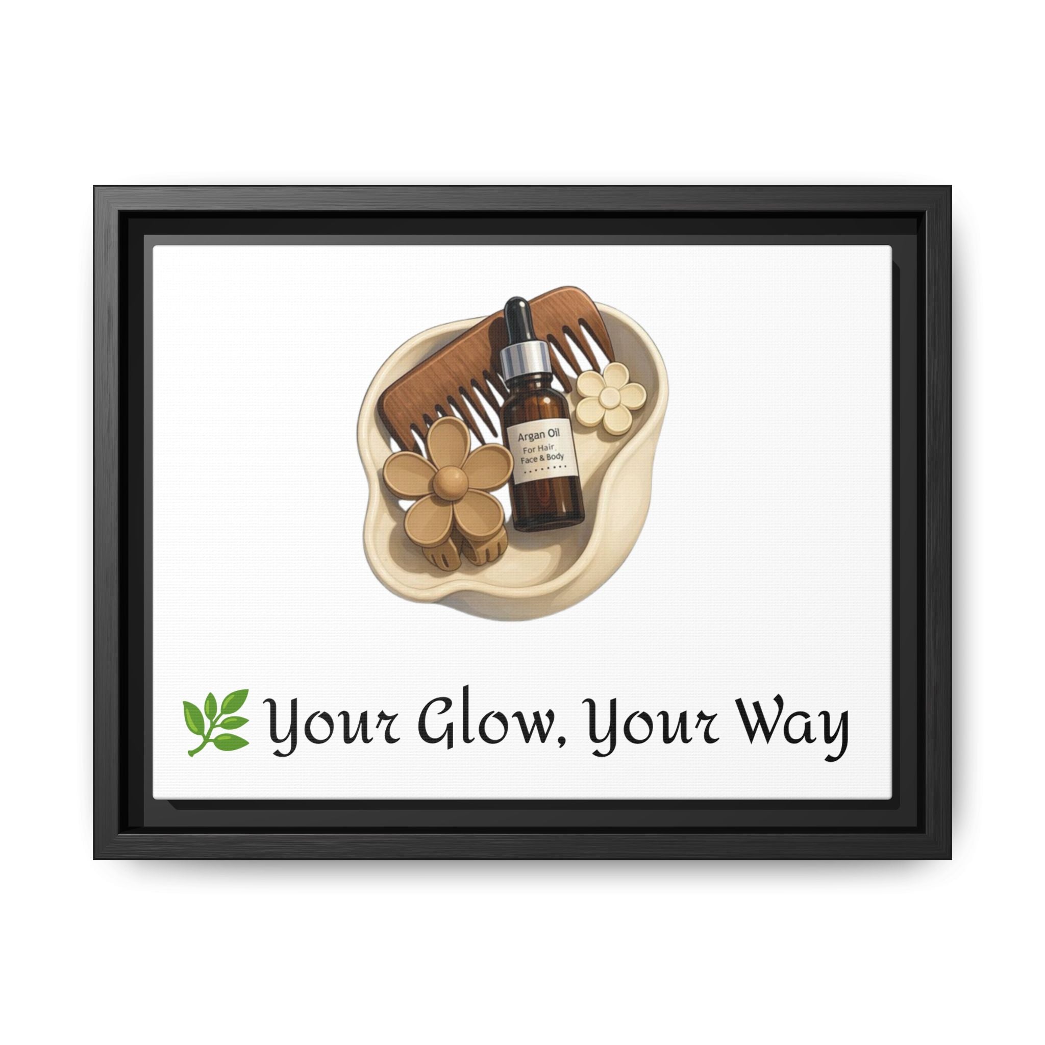 Framed Canvas Art Print: Your Glow, Your Way - Home Decor, Wellness Gift, Self-Care Art, Inspirational Wall Art, Motivational Decor