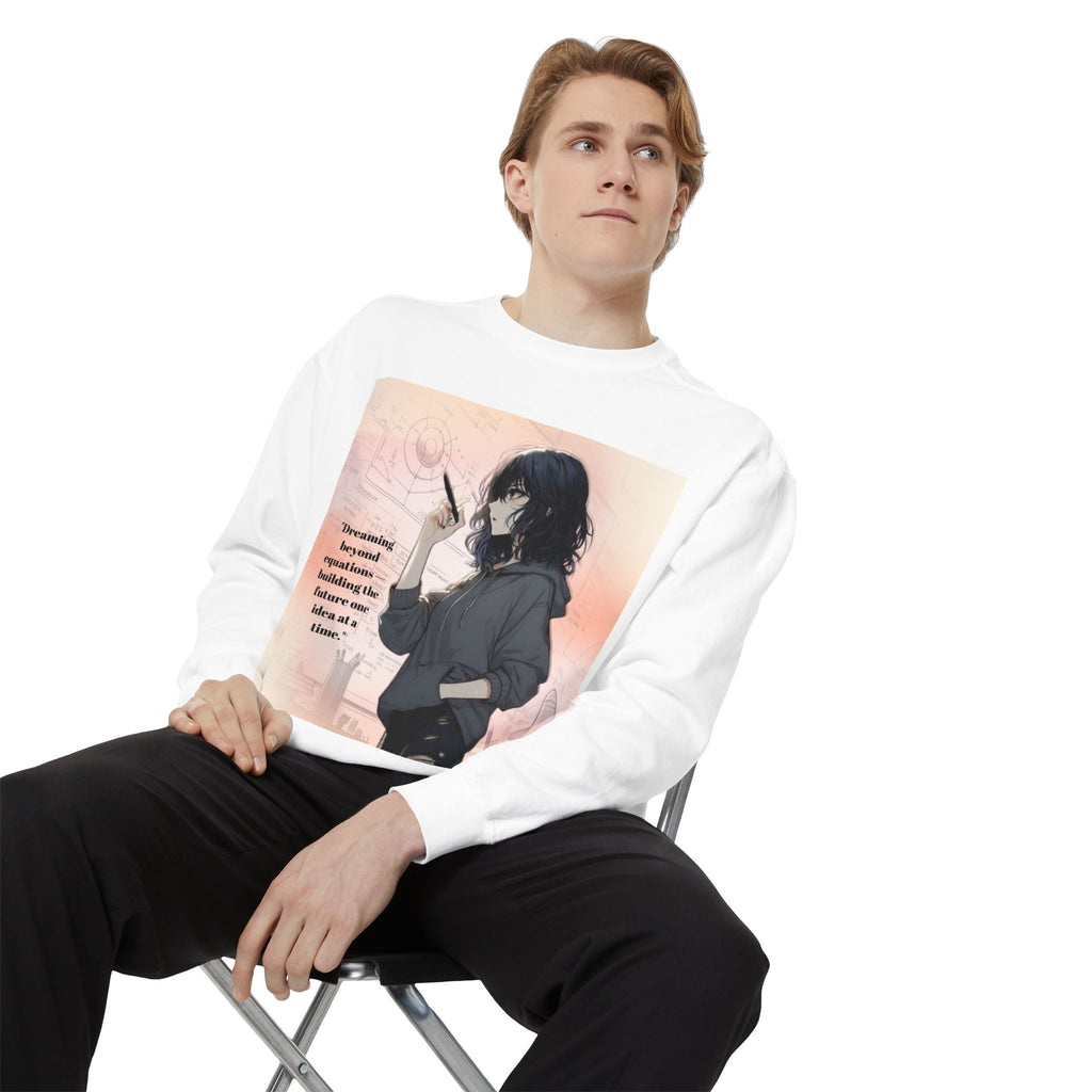 Dreamer Unisex Garment-Dyed Sweatshirt, Cozy Anime Sweatshirt, Cute Graphic Pullover, Casual Outfits, Gift for Anime Lovers