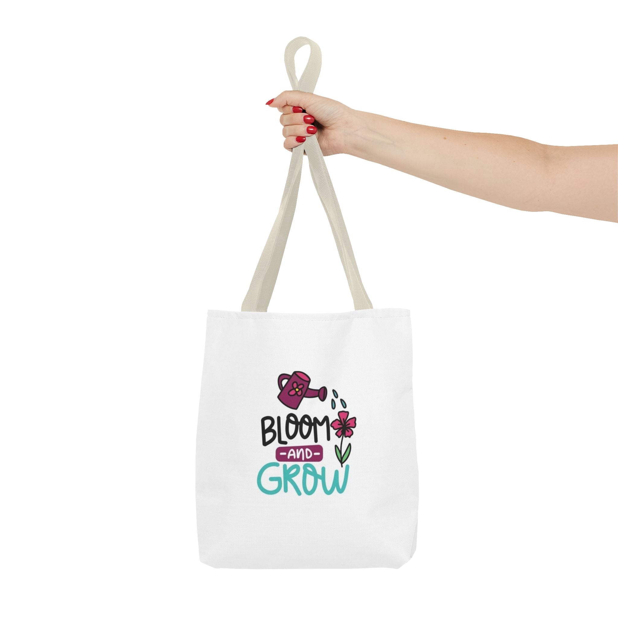Floral Motivational Tote Bag, Gardening Gift, Eco-Friendly Market Bag, Reusable Shopping Tote, Inspirational Quotes Accessory