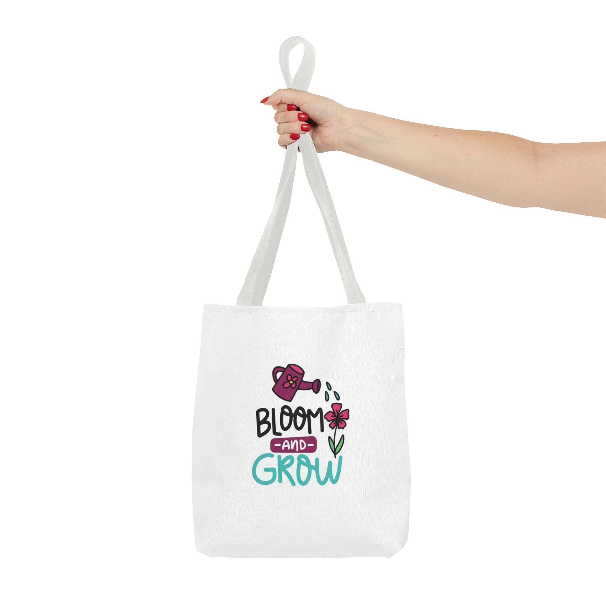 Floral Motivational Tote Bag, Gardening Gift, Eco-Friendly Market Bag, Reusable Shopping Tote, Inspirational Quotes Accessory
