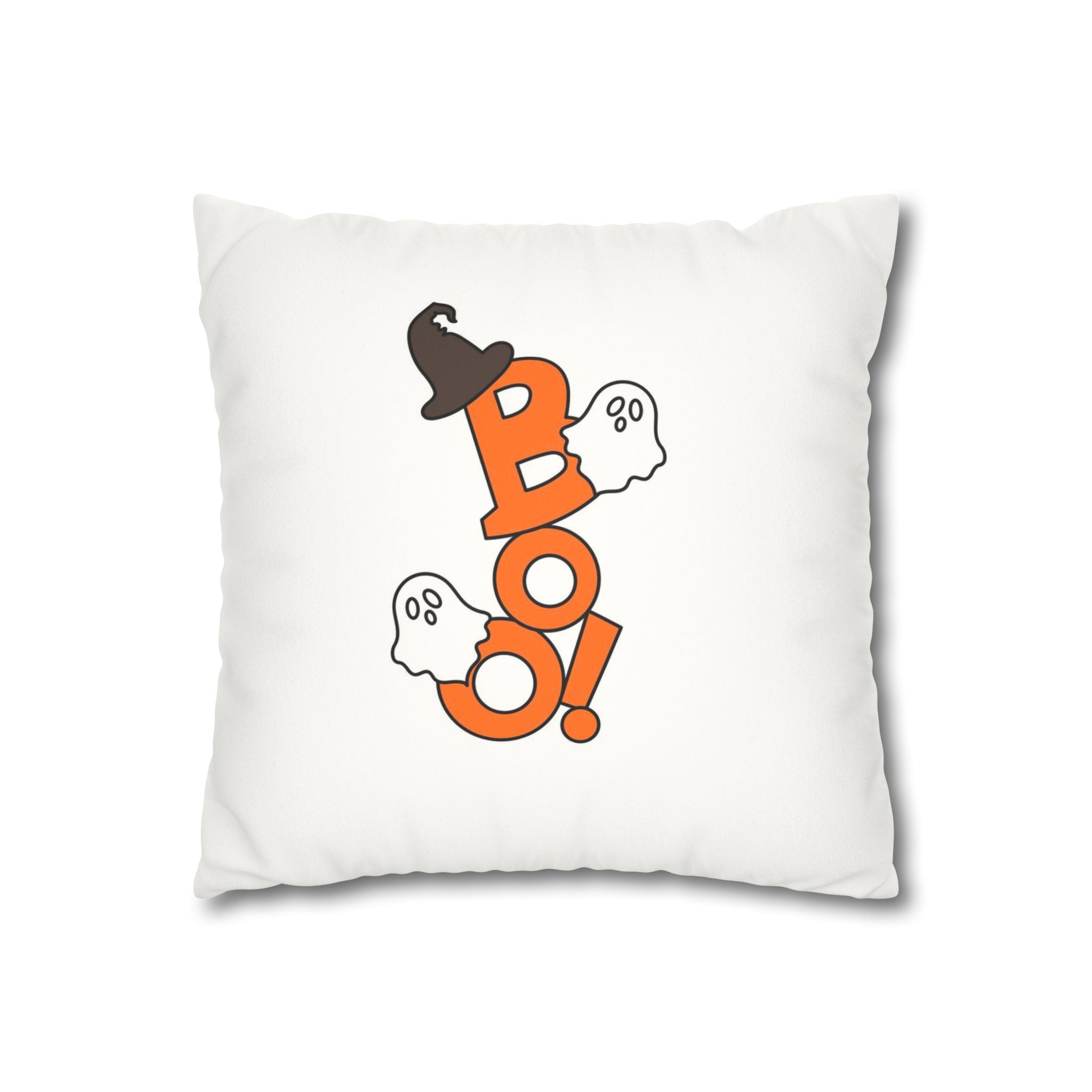 Spooky Ghost Faux Suede Pillowcase, Halloween Decoration, Cozy Home Decor, Cute Accent Pillow, Seasonal Gift Idea