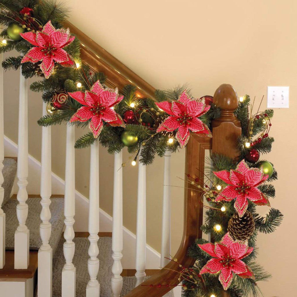 Christmas Flower Various design Christmas flowers Artificial Flowers christmas tree decoration Party,DIY  JVL