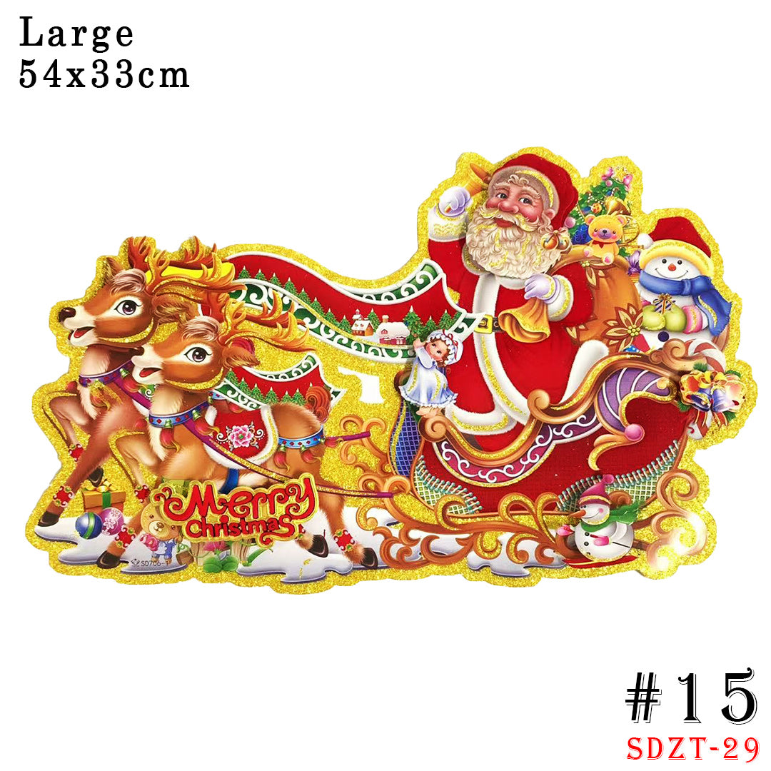 3D window/wall/door/front door hanging decor, Christmas banners,hanging, christmas decorations, santa claus,Christmas Party, DIY