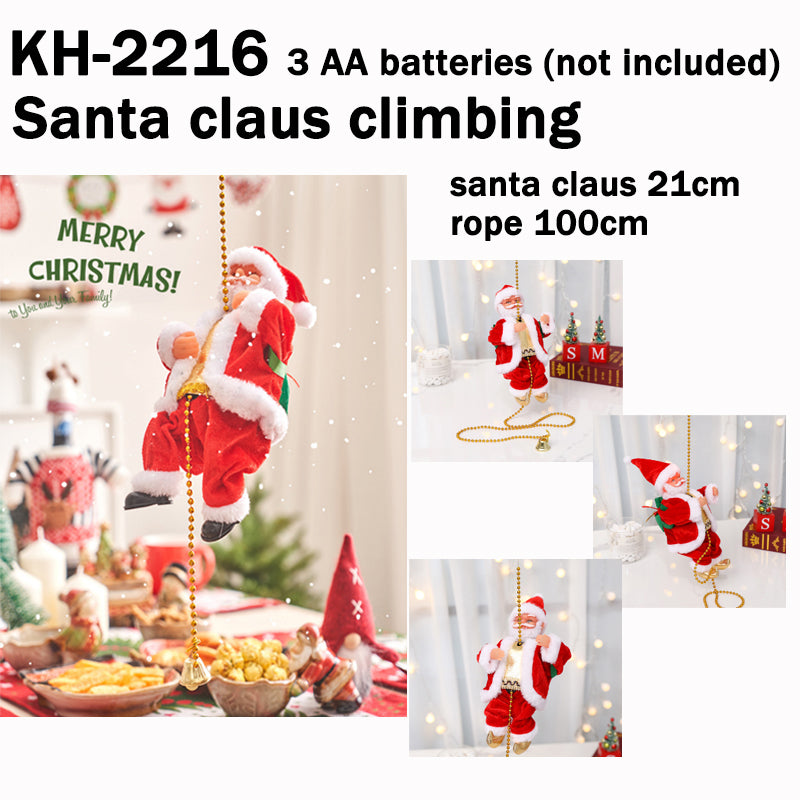 METECH Santa Claus Climbing Ladder Doll Christmas Decoration Plush Doll Toy for Christmas Gift Toy