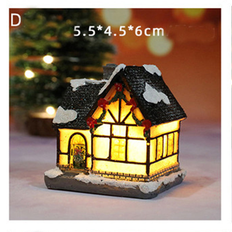 (Free battery) Christmas Village Light Nativity Scene Ornaments Decoration With Warm White Led Light