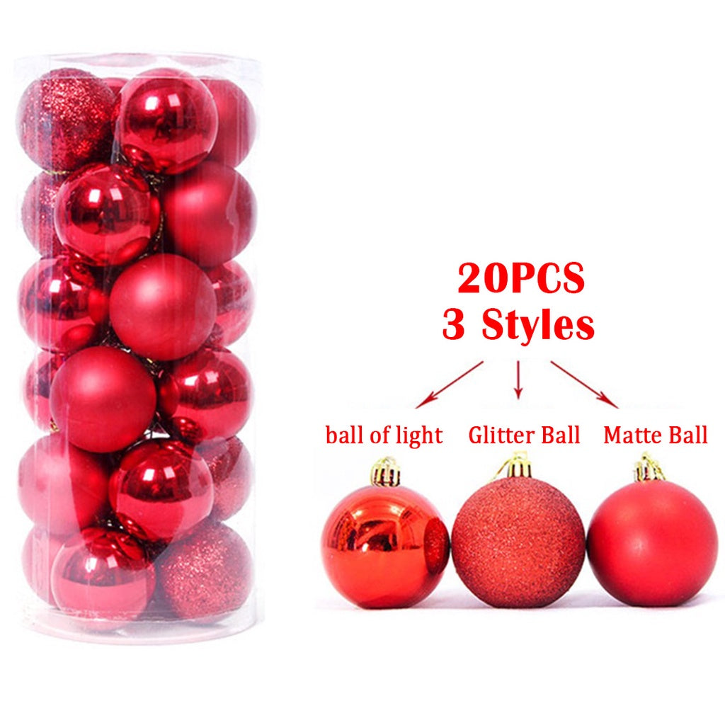 20PCS/SET Christmas Ball decor,decoration,light/Glitter/Matte balls,Hanging Ornament Festival Xmas Decor Christmas Decorations Gifts Christmas Accessories Chrisstmas Balls Xmas Balls Set DIY   JVL