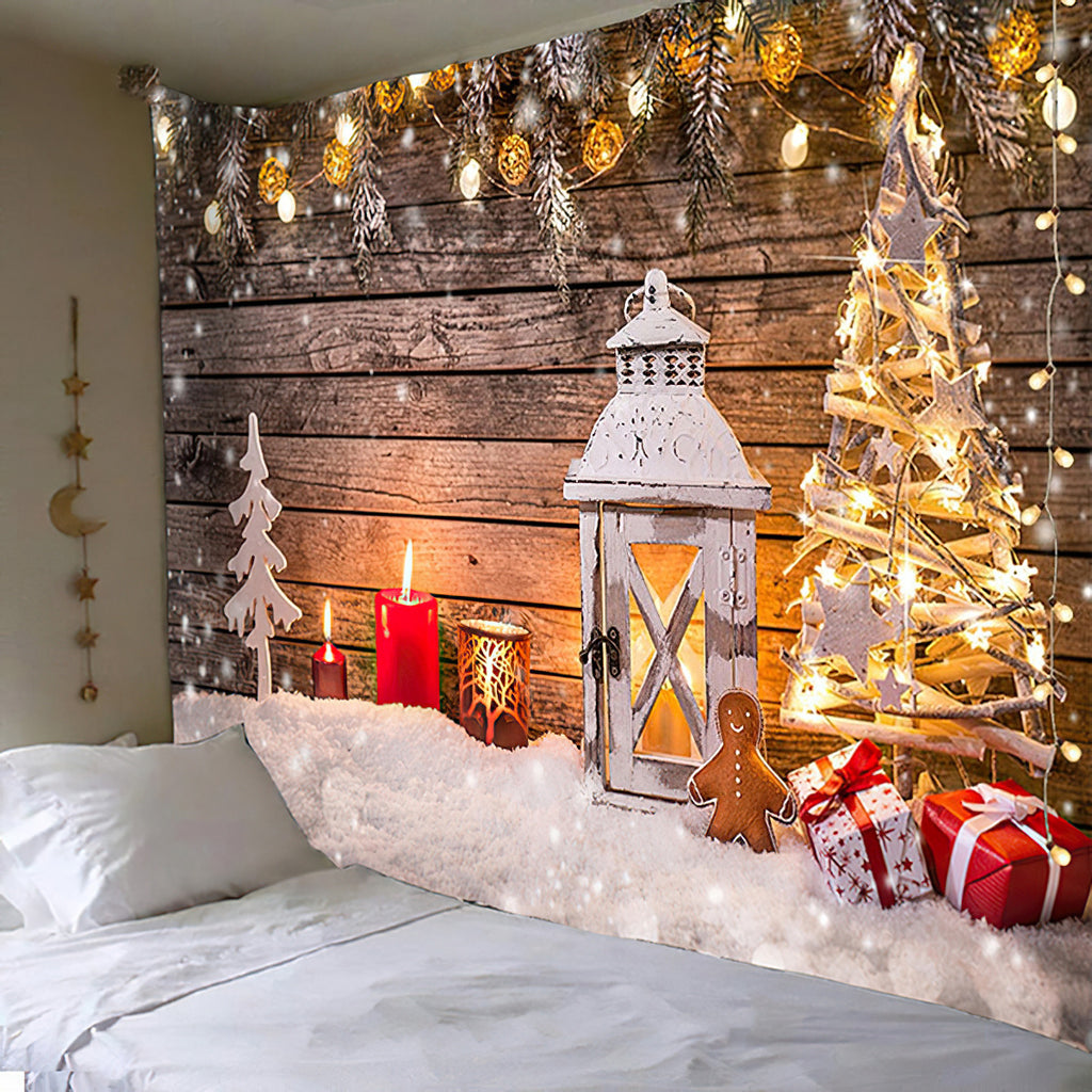 O-KAY Christmas Wall Tapestry Festival Hanging Cloth Background Cloth Wall Decoration Living Room Bedroom Fabric Art Wall Tapestry Tapestry Ornaments & Models