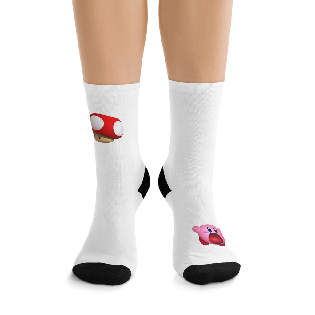 Fun Cartoon Socks for Gamers, Eco-Friendly, Gift for Kids & Adults, Cute Character Socks, Eco-Conscious Fashion