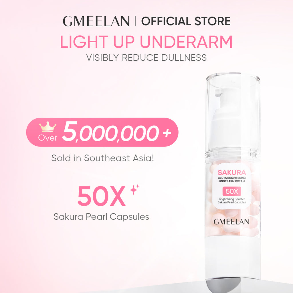 GMEELAN Sakura Underarm Whitening Cream Glutathione 30g 5X Ceramide Body Lotion Pearl Moisturizer