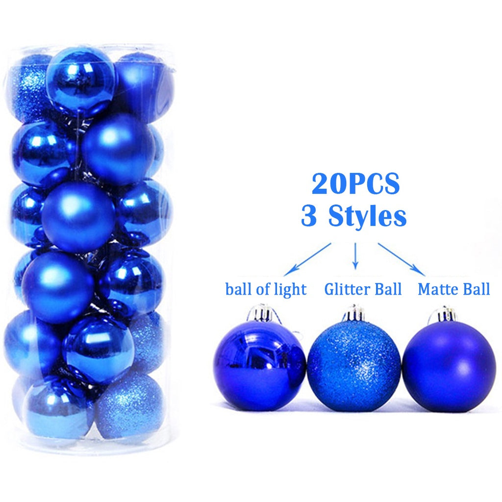 20PCS/SET Christmas Ball decor,decoration,light/Glitter/Matte balls,Hanging Ornament Festival Xmas Decor Christmas Decorations Gifts Christmas Accessories Chrisstmas Balls Xmas Balls Set DIY   JVL