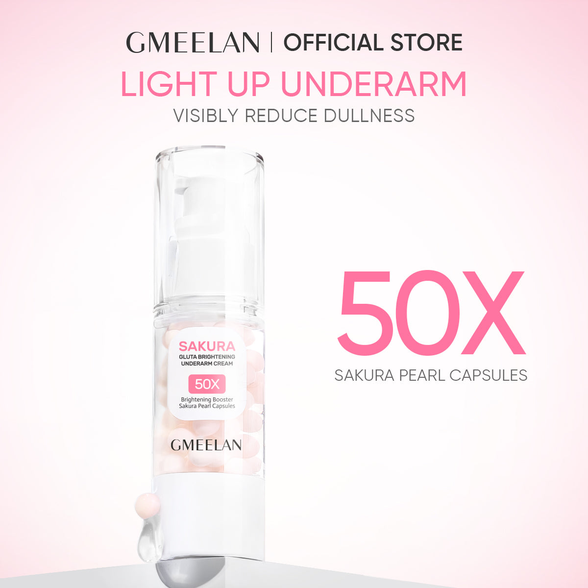 GMEELAN Sakura Underarm Whitening Cream Glutathione 30g 5X Ceramide Body Lotion Pearl Moisturizer