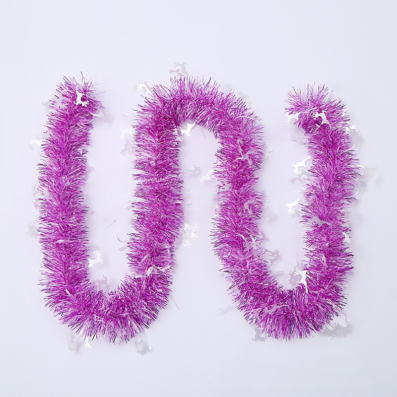 2M Christmas Garland Home Party Wall Door Decor Xmas Tree Ornaments Tinsel Strips with Bowknot Party