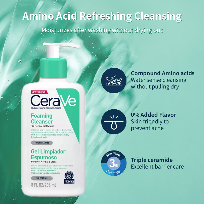 CeraVe Facial Cleanser SA Smoothing Moisturising Lotion Hydrating Foaming Cleanserl 2% Salicylic Acid|Moisturising 236ml