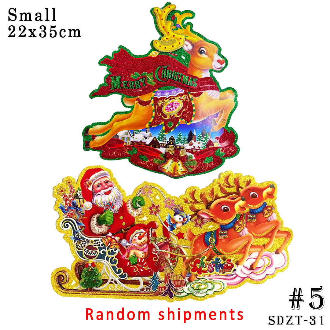 3D window/wall/door/front door hanging decor, Christmas banners,hanging, christmas decorations, santa claus,Christmas Party, DIY