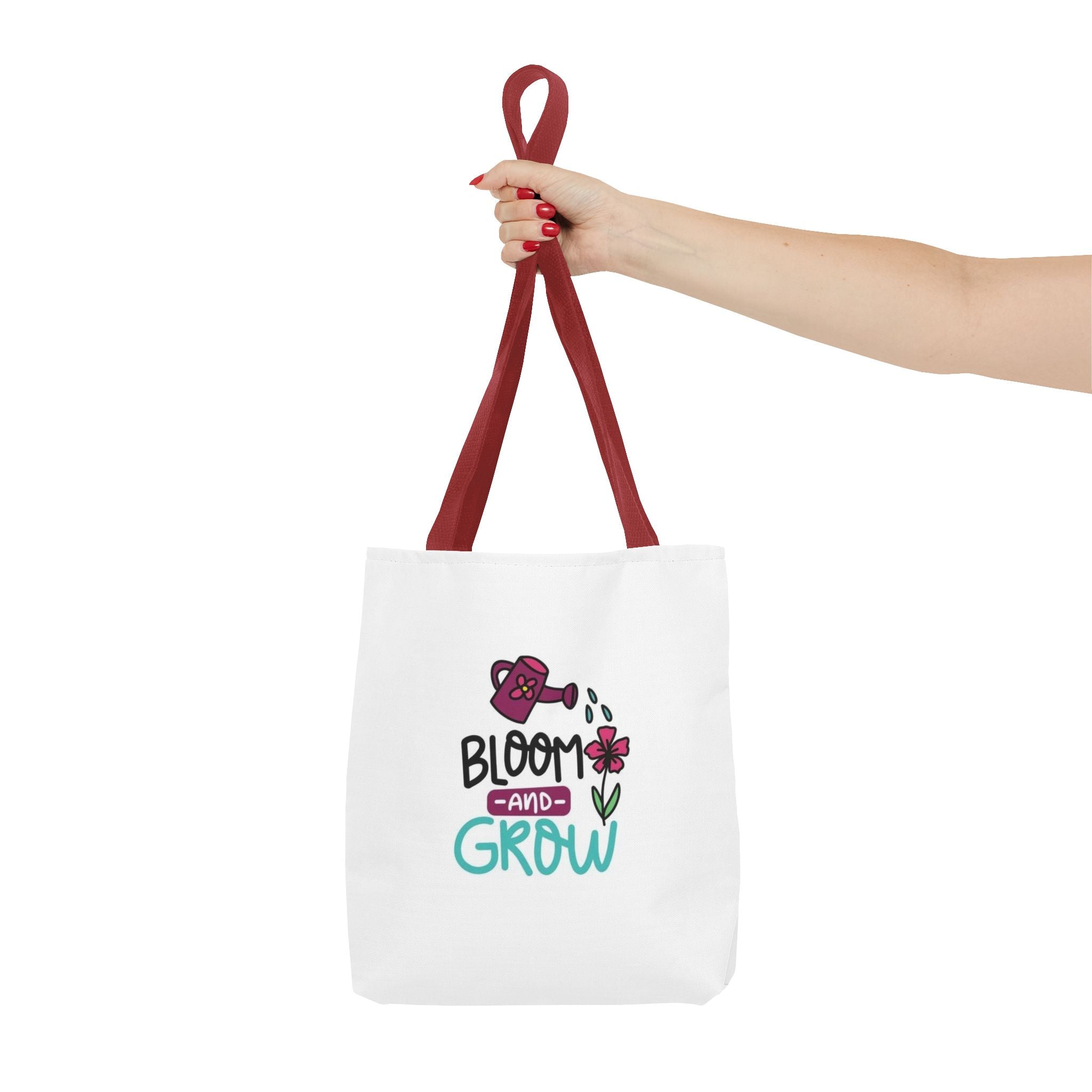 Floral Motivational Tote Bag, Gardening Gift, Eco-Friendly Market Bag, Reusable Shopping Tote, Inspirational Quotes Accessory