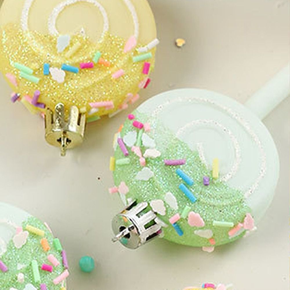 FLARO Cartoon Christmas Candy Balls Set Macaroon Ice Cream Donut Cake Lollipop Balls Pendant Party Supplies Elegant Christmas Tree Ornaments Merry Christmas Decor