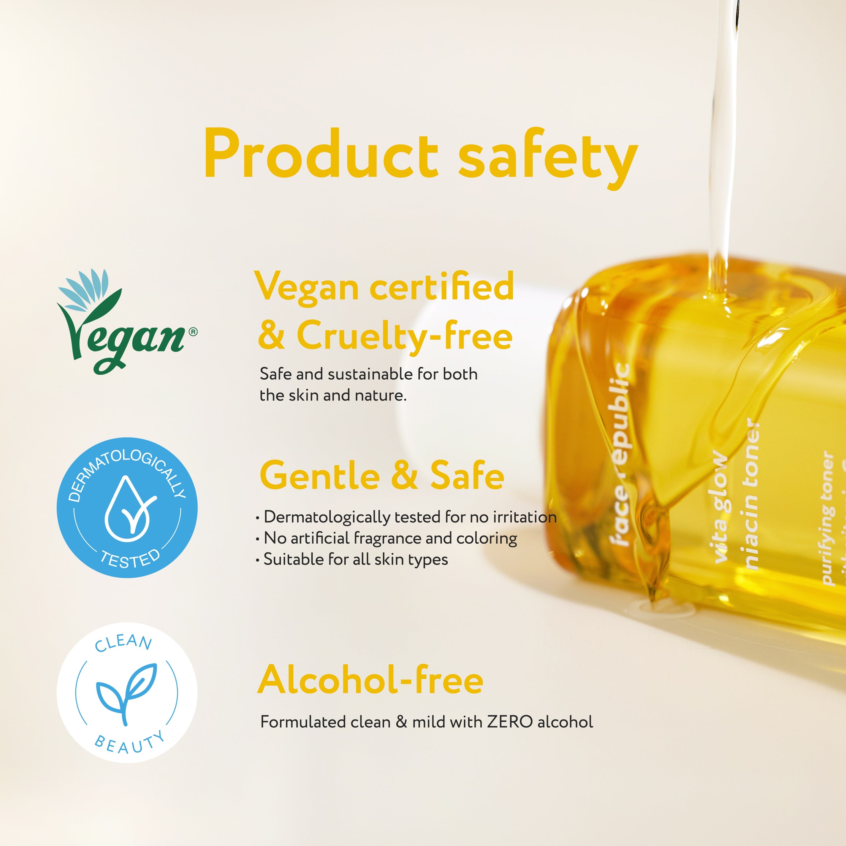 Face Republic Vita Glow Niacin Toner 160mL [Dull Skin, Brightening / Niacinamide 5%] Vegan | Clean Kbeauty Skincare