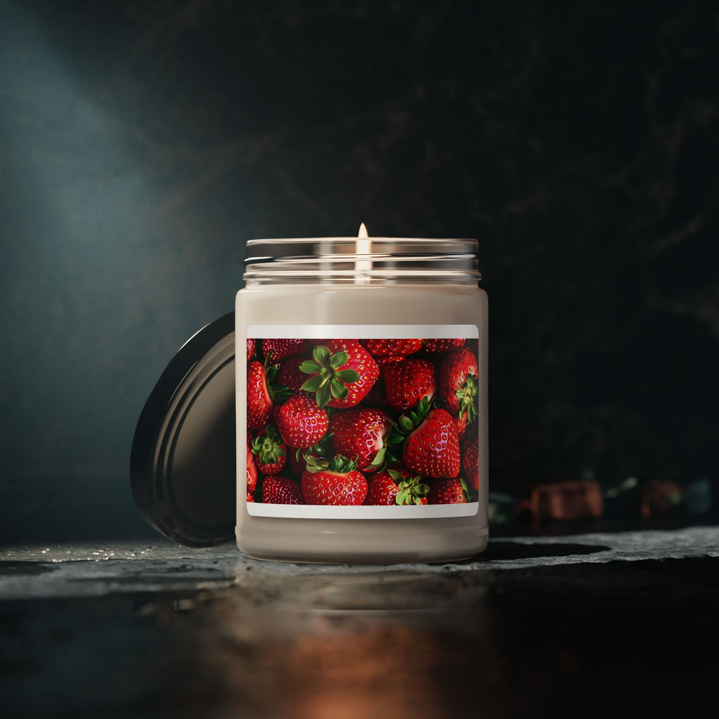 Fresh Strawberry Scented Soy Candle | Eco-Friendly Gift, Home Decor, Aromatherapy, Relaxation, Birthday