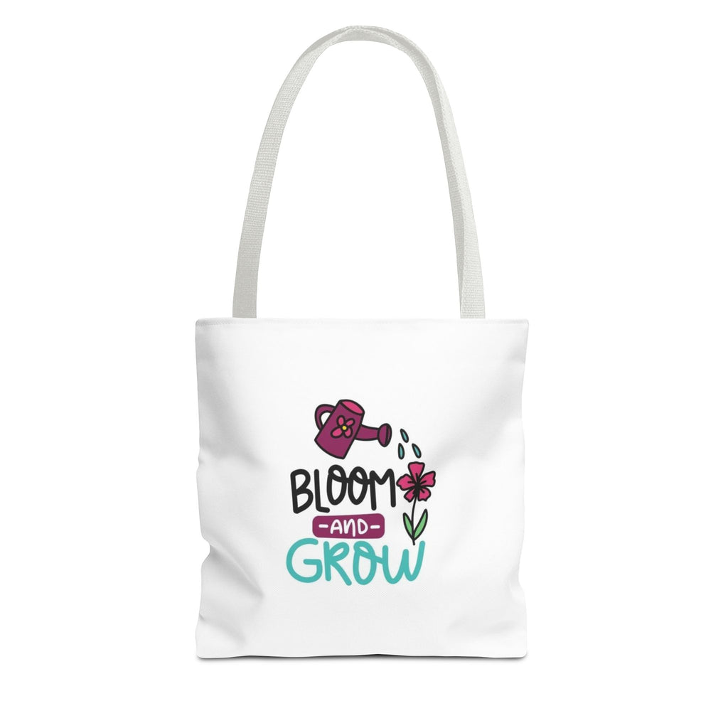 Floral Motivational Tote Bag, Gardening Gift, Eco-Friendly Market Bag, Reusable Shopping Tote, Inspirational Quotes Accessory