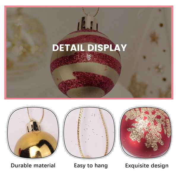 [READY STOCK] 50Pcs Christmas Tree Decorations Balls Bauble Xmas Party Hanging Ball Ornaments Christmas for Home New Year Gift