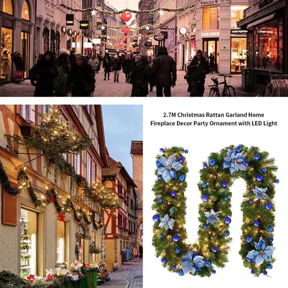 2.7M Christmas green garland,white garland,christmas decoration,plain,thick, decor DIY,PVC GARLAND  JVL