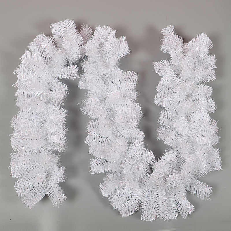 GD Christmas 2.4m Decorations Christmas Tree Plasic Grass Garland Green/White Christmas