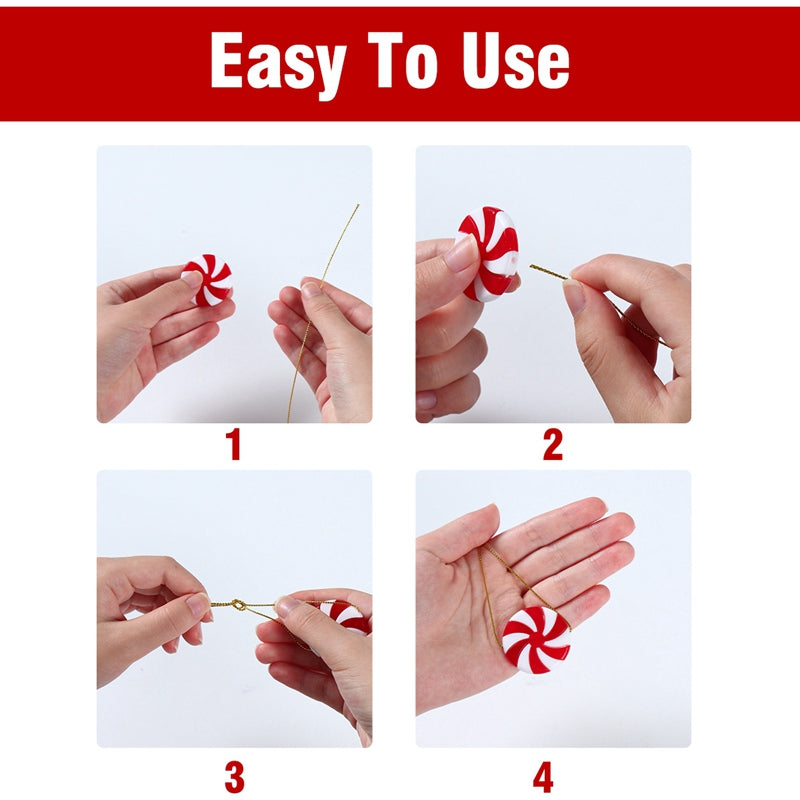 20pcs Red White Christmas Candy Cane Pendant Peppermint Pinwheel Candy Xmas Tree Hanging Christmas Ornaments Christmas Tree Decor Christmas Decorations For Home 2025