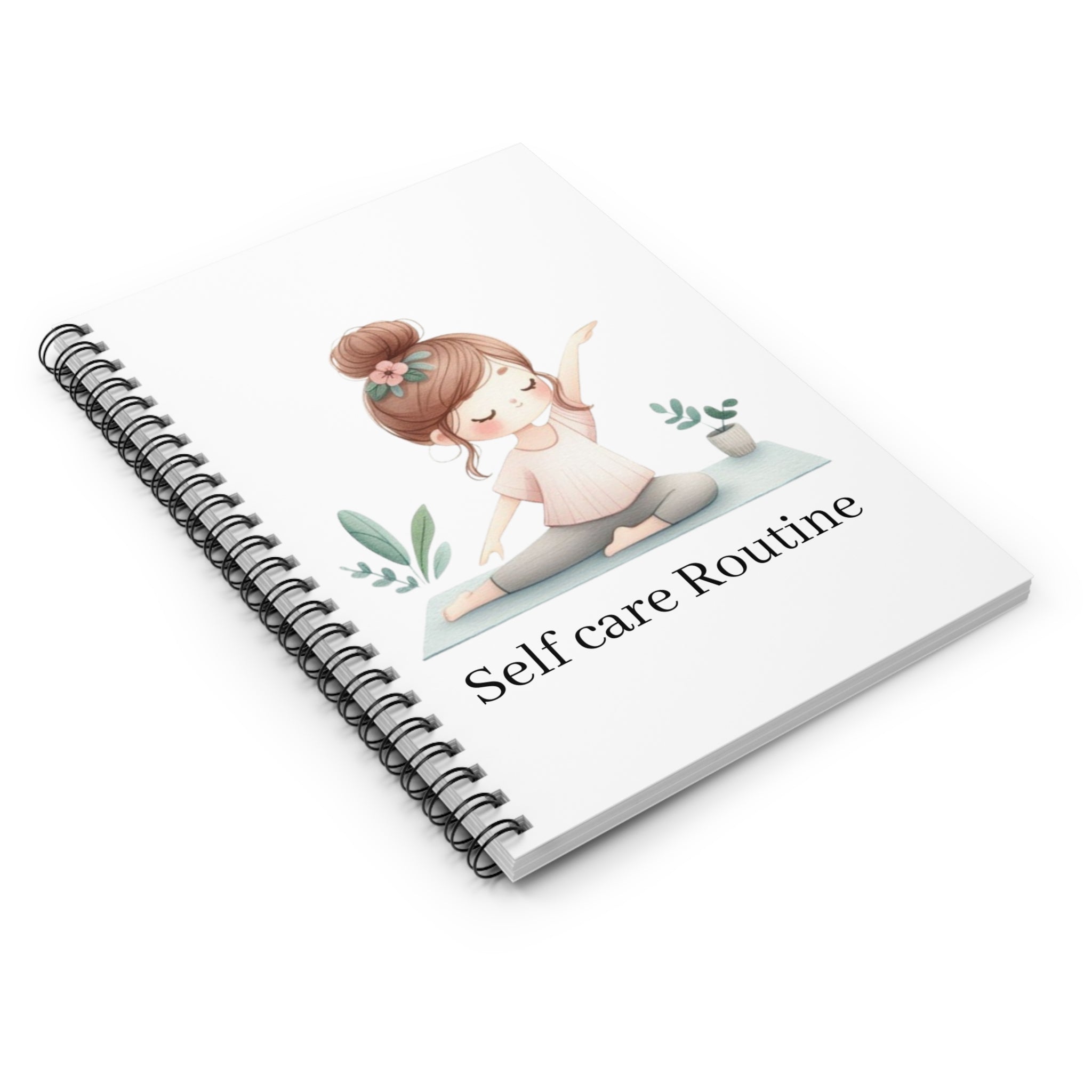 Self-Care Routine Spiral Notebook - Wellness Journal, Yoga Planner, Gift for Mindfulness, Daily Affirmation Notebook