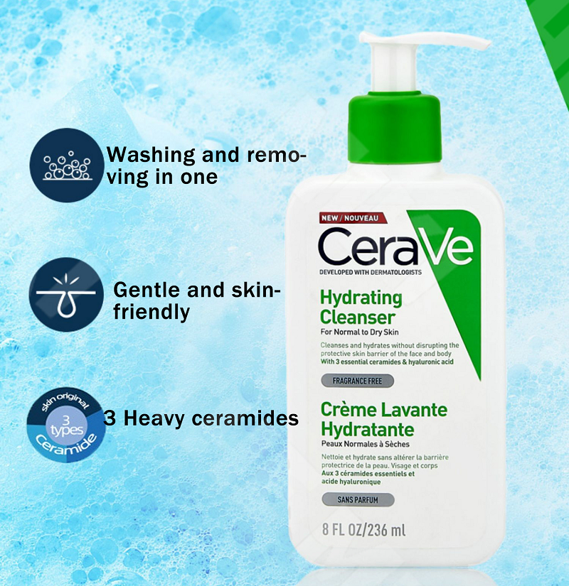 CeraVe Facial Cleanser SA Smoothing Moisturising Lotion Hydrating Foaming Cleanserl 2% Salicylic Acid|Moisturising 236ml
