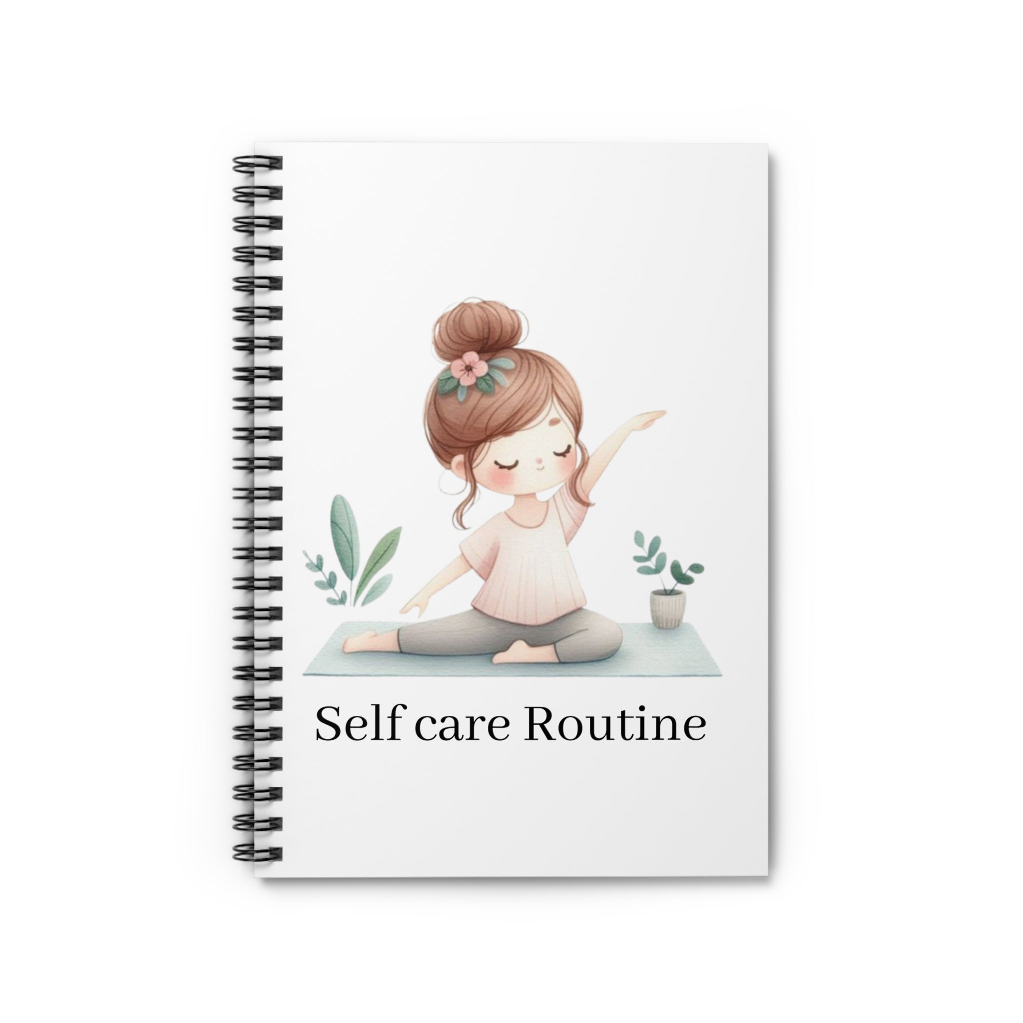 Self-Care Routine Spiral Notebook - Wellness Journal, Yoga Planner, Gift for Mindfulness, Daily Affirmation Notebook