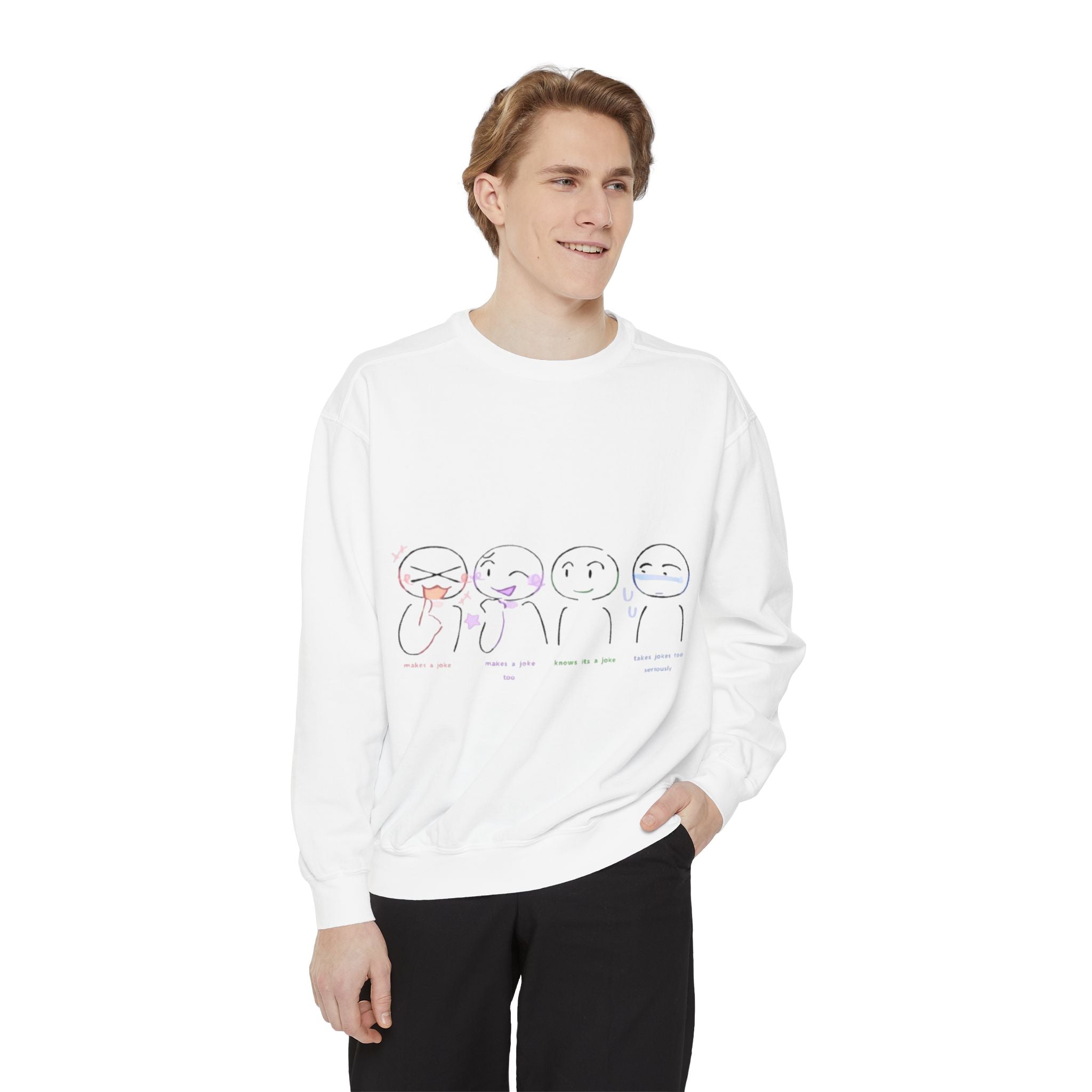 Emotional Expressions Sweatshirt - Unisex Garment-Dyed, Cozy Trendy Apparel for Casual Outings, Gifts, Self-Care, or Relaxing Days, [...]