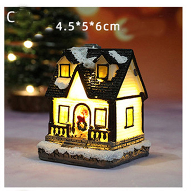 (Free battery) Christmas Village Light Nativity Scene Ornaments Decoration With Warm White Led Light