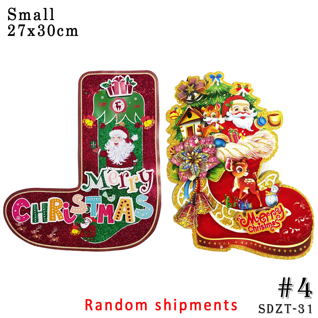 3D window/wall/door/front door hanging decor, Christmas banners,hanging, christmas decorations, santa claus,Christmas Party, DIY
