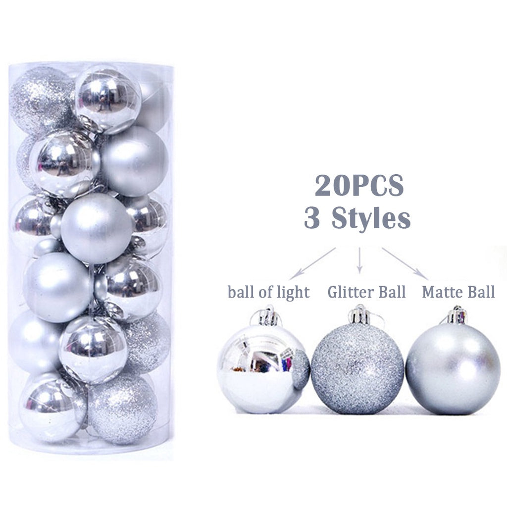 20PCS/SET Christmas Ball decor,decoration,light/Glitter/Matte balls,Hanging Ornament Festival Xmas Decor Christmas Decorations Gifts Christmas Accessories Chrisstmas Balls Xmas Balls Set DIY   JVL