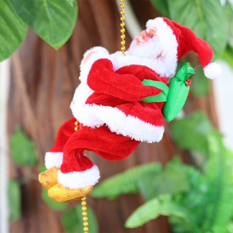 METECH Santa Claus Climbing Ladder Doll Christmas Decoration Plush Doll Toy for Christmas Gift Toy