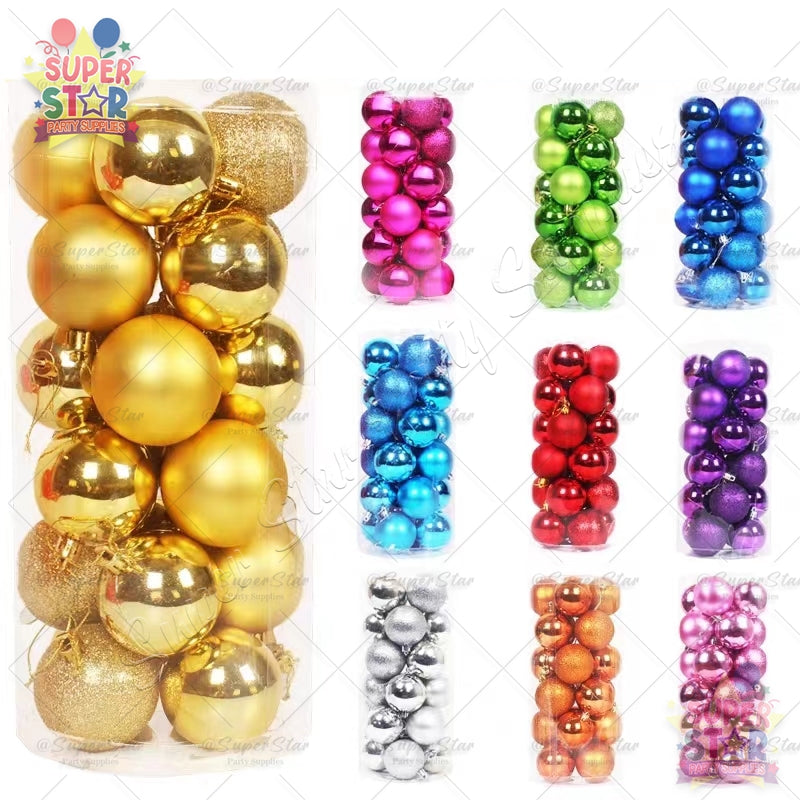 3/4/6/8CM Christmas ball decorations Christmas tree shatterproof Christmas tree decoration hanging ball suitable for festive weddings party decorations christmas balls big size decoration for home xmass decoration